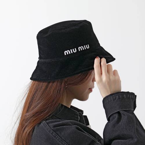 miumiu - ミュウミュウ ベロア ベルベット ベースボール キャップ 帽子